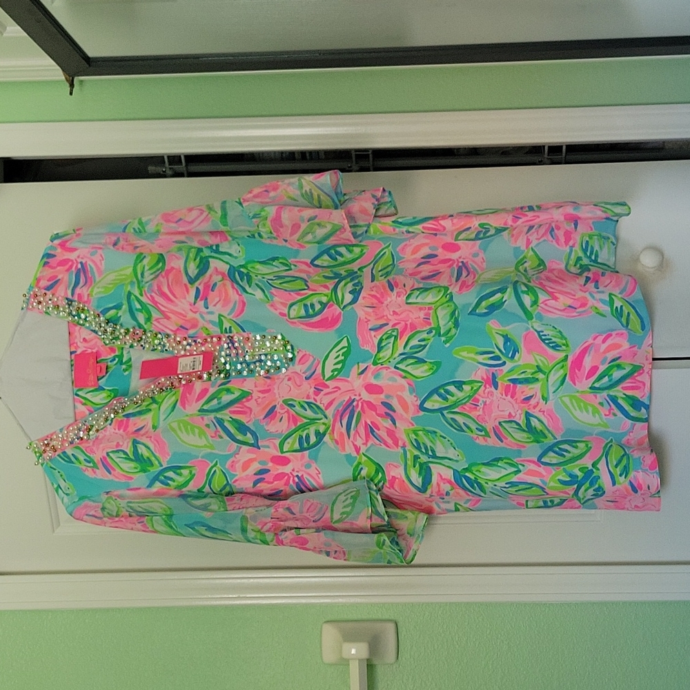 NWT Lilly Pulitzer Elenora Silk Dress pattern: Totally Blossom